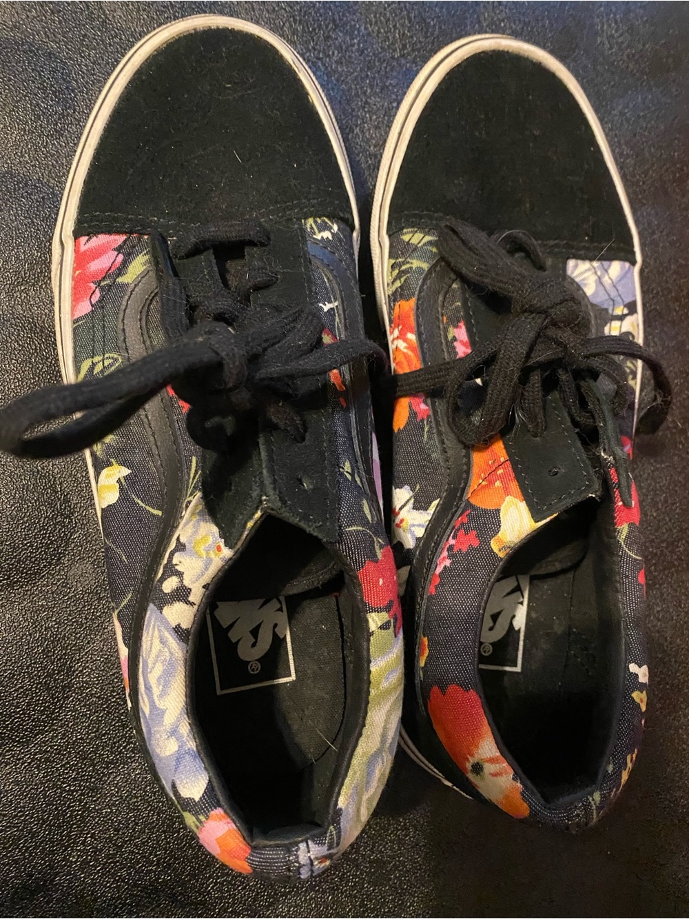 Vans Women's Black Floral Low-Top Sneakers